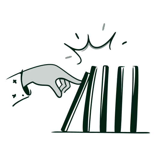 Illustration of domino falling