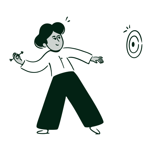 Illustration of a person shooting a dart